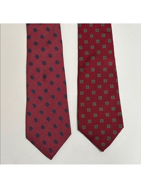 Christian Dior Other - Christian Dior Elegant Red Patterned Ties Set of 2. Vintage. Preowned